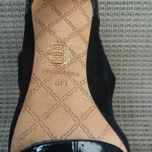 L.A.M.B. Gwen Stefani Women's 8 Boots, Slouchy Suede Ruched Ankle Platform Heels - Picture 10 of 12